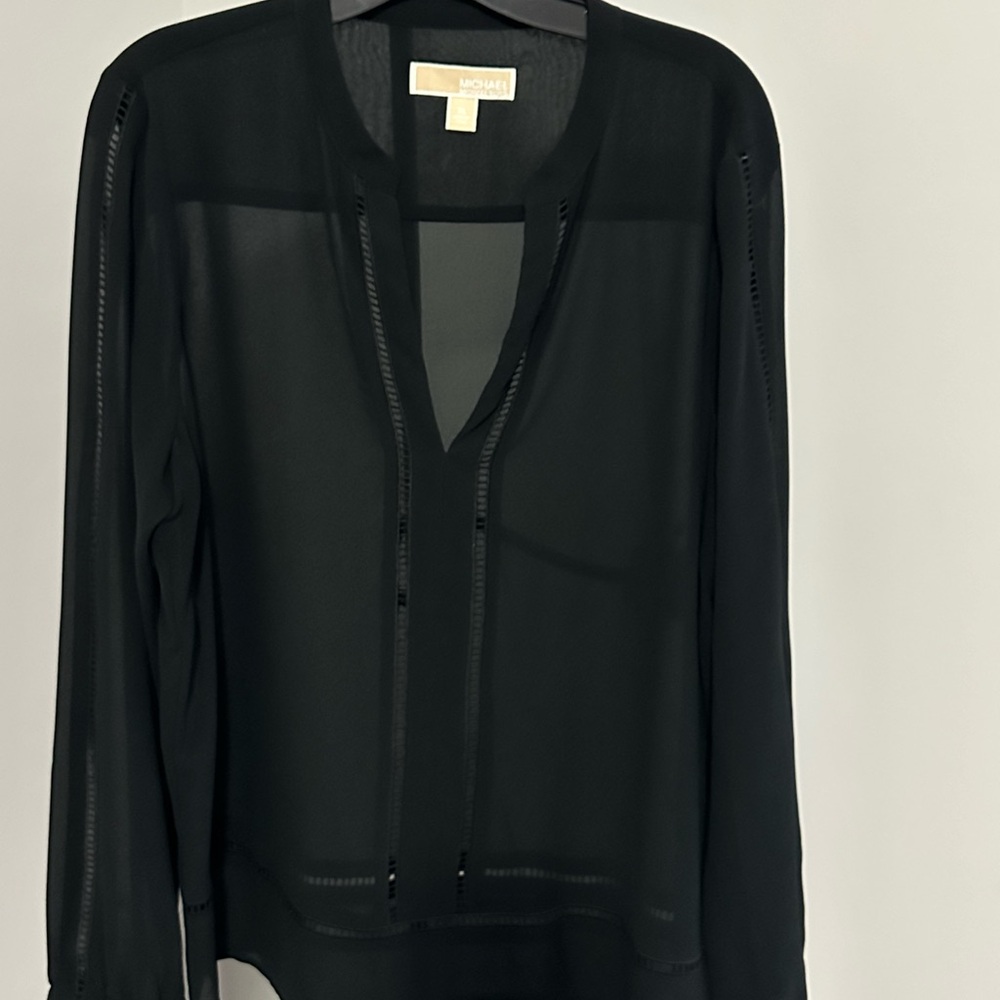 Michael Kors Black Sheer Blouse
